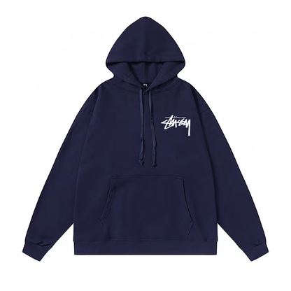 STUSSY HIPPO PRINT HOODIE NAVY