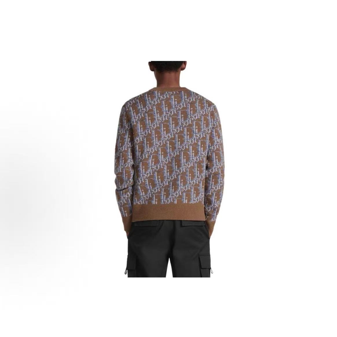 DIOR (Dior) Letter Embroidery Round-neck Pullover Long-sleeved Sweater for Men