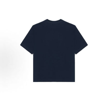 GUCCI Gucci Lido Logo Letterprint Round-neck Short-sleeved T-shirt Extra Large Size Men's Style Navy Blue