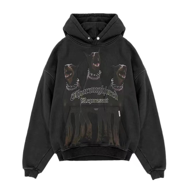 REPRESENT DOG PRINT HOODIE BLACK