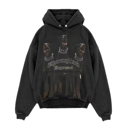 REPRESENT DOG PRINT HOODIE BLACK