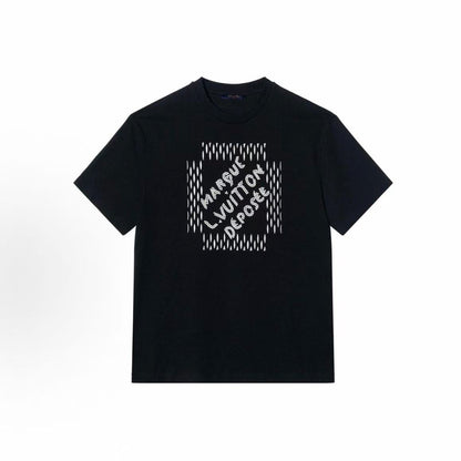 LOUIS VUITTON SS24 Letter Bead Embroidered Casual Round-neck Short-sleeve T-shirt for Men