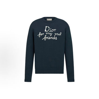 DIOR Dior Spring/Summer 2025 Collection - Dior and Hylington Nel Summer Men's Wear Collection - Long Sleeve Knit Shirt for Men - White with Logo Letter Embroidery