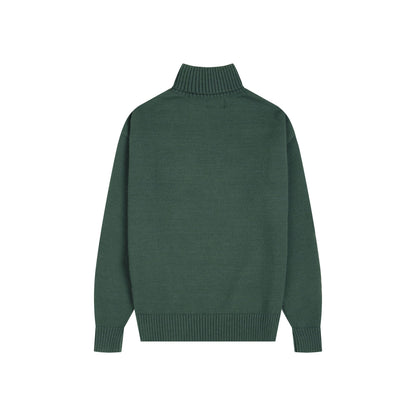 AMI Big Logo Turtleneck Sweater Grass Green
