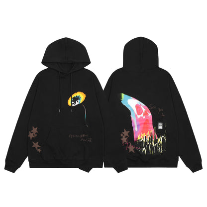 Travis Scott Dandelion Print Hoodie Black