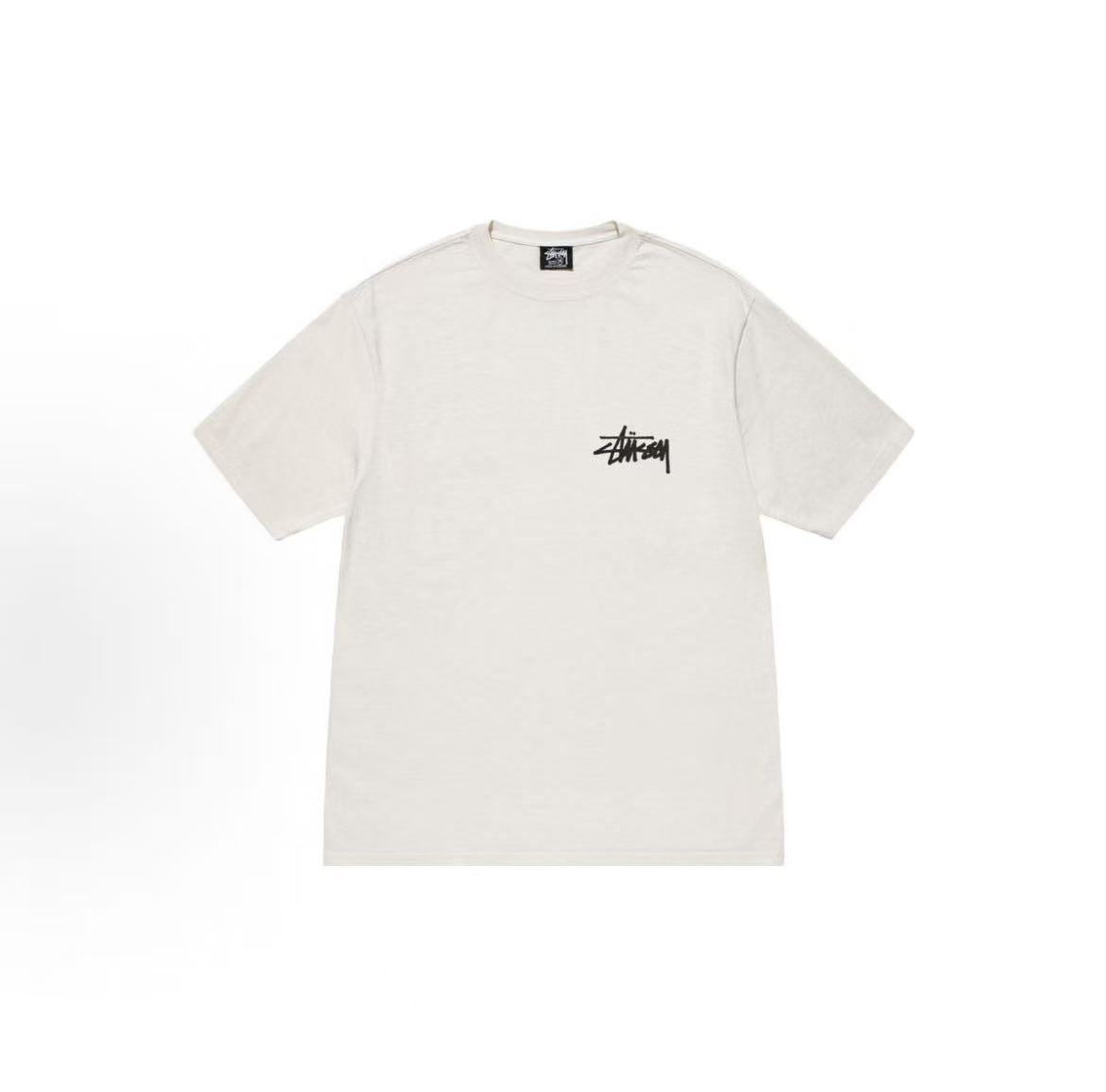 Stussy FW23 OLD PHONE TEE - PIGMENT DYE - Round-neck short-sleeved T-shirt. The same style for both men and women.