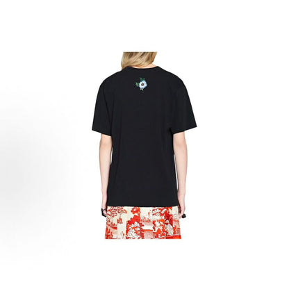 GUCCI Logo Print Round Neck Short Sleeve SS19 Relaxed Fit T-Shirt for Women, Black, Oversized