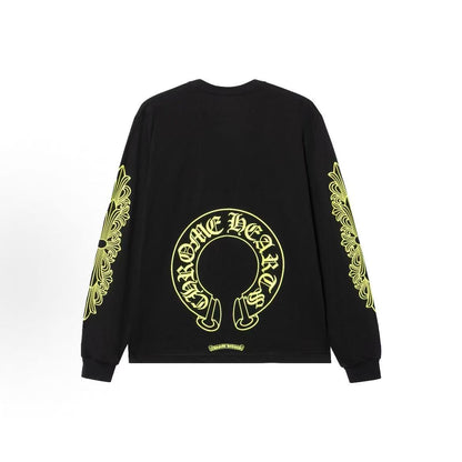 Chrome Hearts SS26 Fluorescent Hoof Print Long-Sleeved T-Shirt (For Both Men and Women)