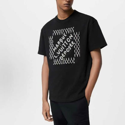 LOUIS VUITTON SS24 Letter Bead Embroidered Casual Round-neck Short-sleeve T-shirt for Men