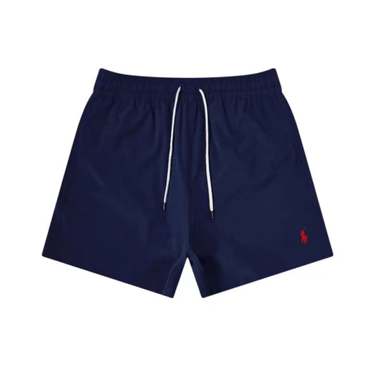 Ralph Lauren SS22 Solid Color Drawstring Casual Flared Beach Pants for Men - Blue
