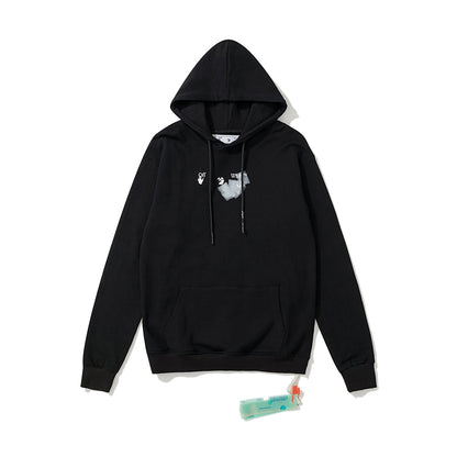Off-White doodle thick arrow print hooded sweater black