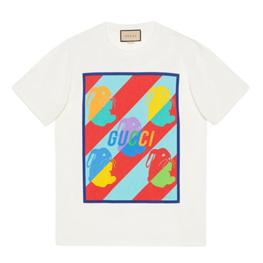 GUCCI BUNNY PRINT COTTON JERSEY T-SHIRT – GGS024