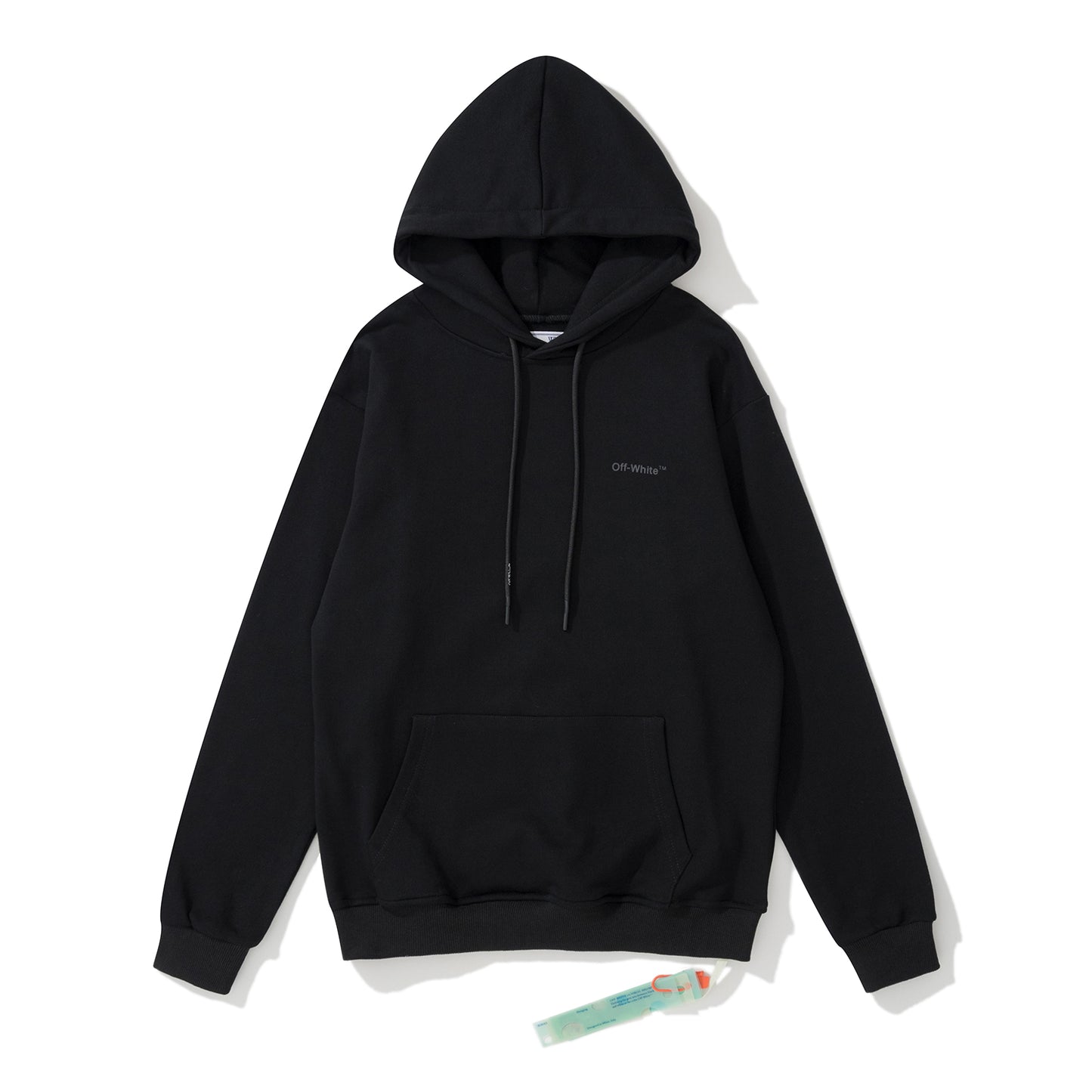 Off-White 870 adhesive tape print hooded sweater black