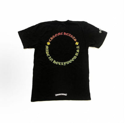 Chrome Heart Colorful Horse Hoof Logo T-shirt (Men's Style) - Black