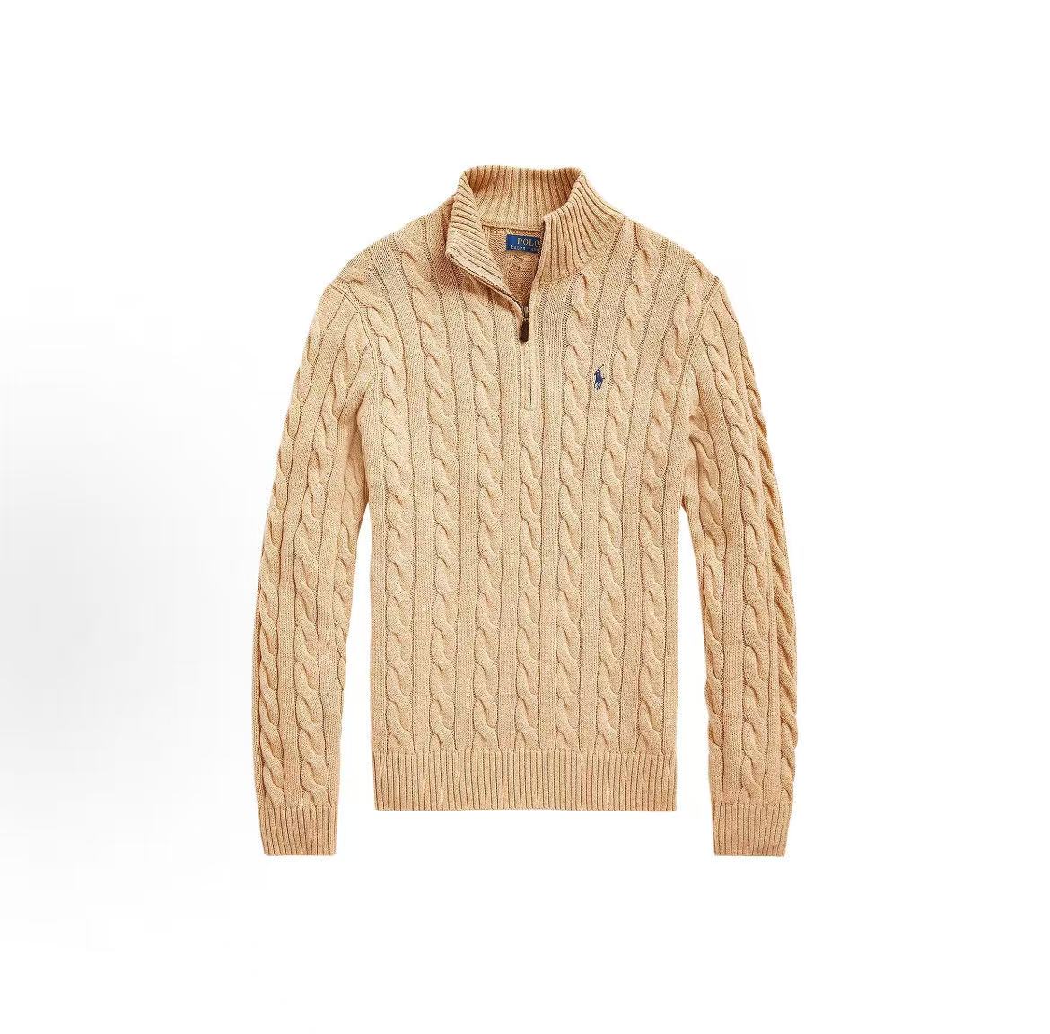 Ralph Lauren SS26 embroidered horse pattern cotton long-sleeved knit shirt, standard fit, men's style