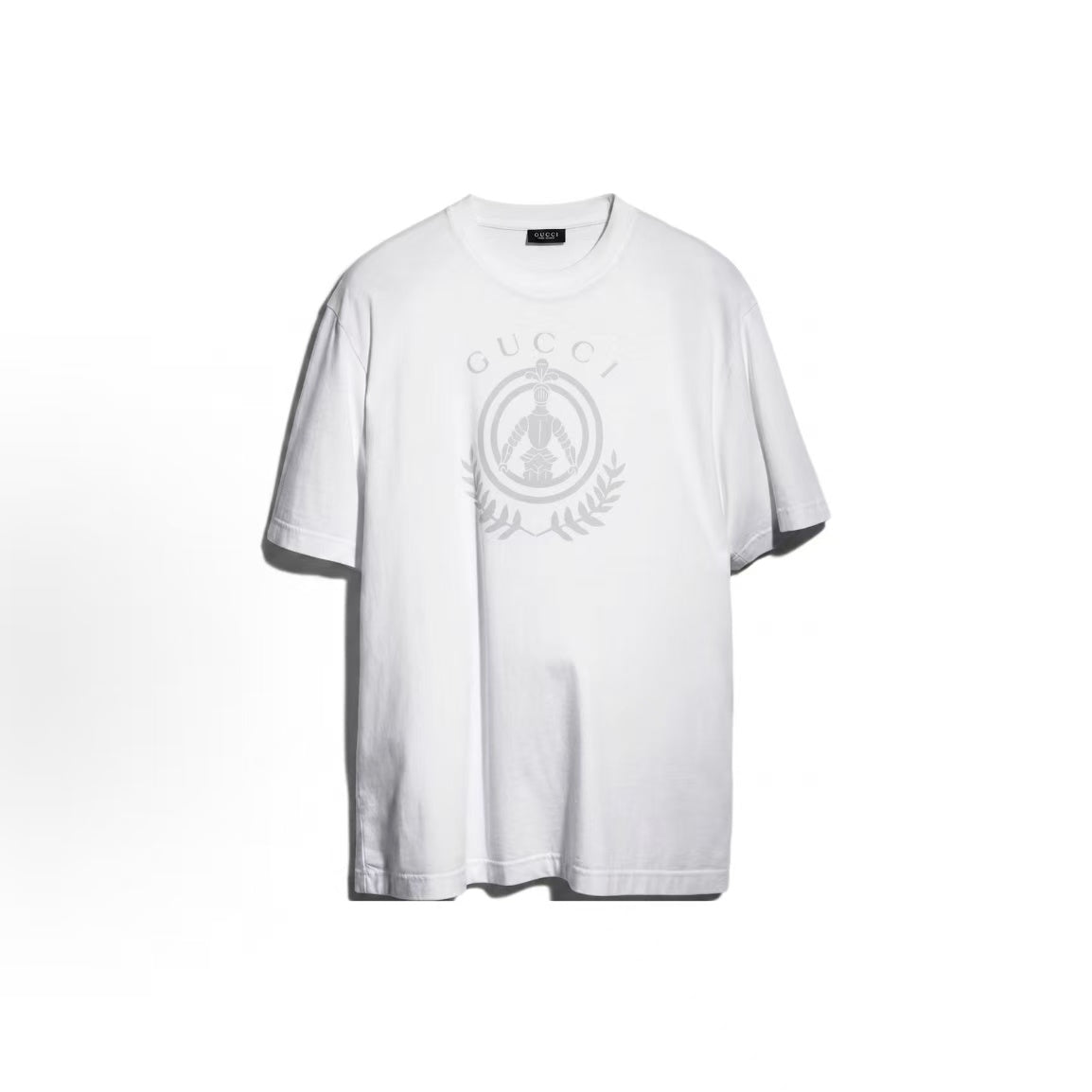 GUCCI T-shirt with emblem print, round neck, short sleeves, for men