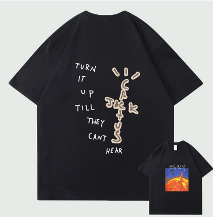 Turn it up till they can��t heart cactus jack t-shirt
