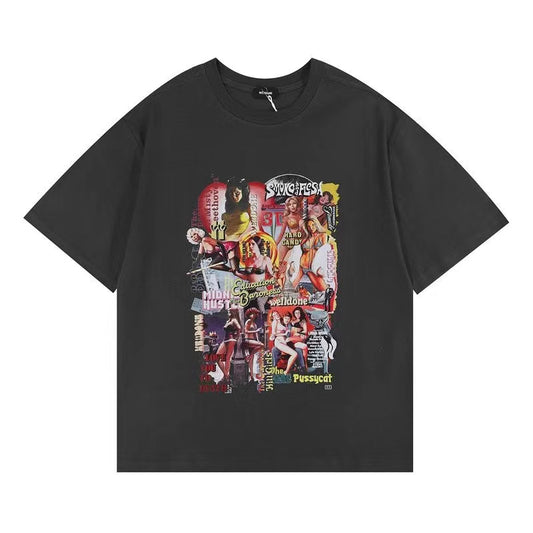 WE11DONE Advertising Poster Printing Tee Black