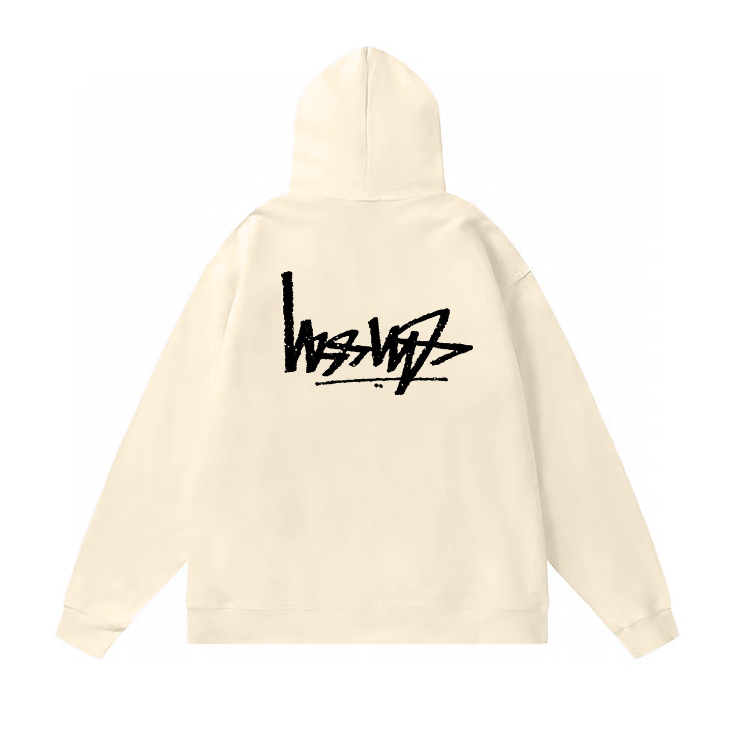STUSSY REVERSE LOGO PRINT HOODIE CREAM