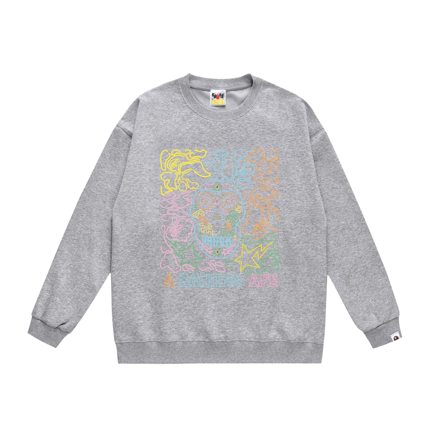 A Bathing Ape Skeleton Print Hoodie Grey