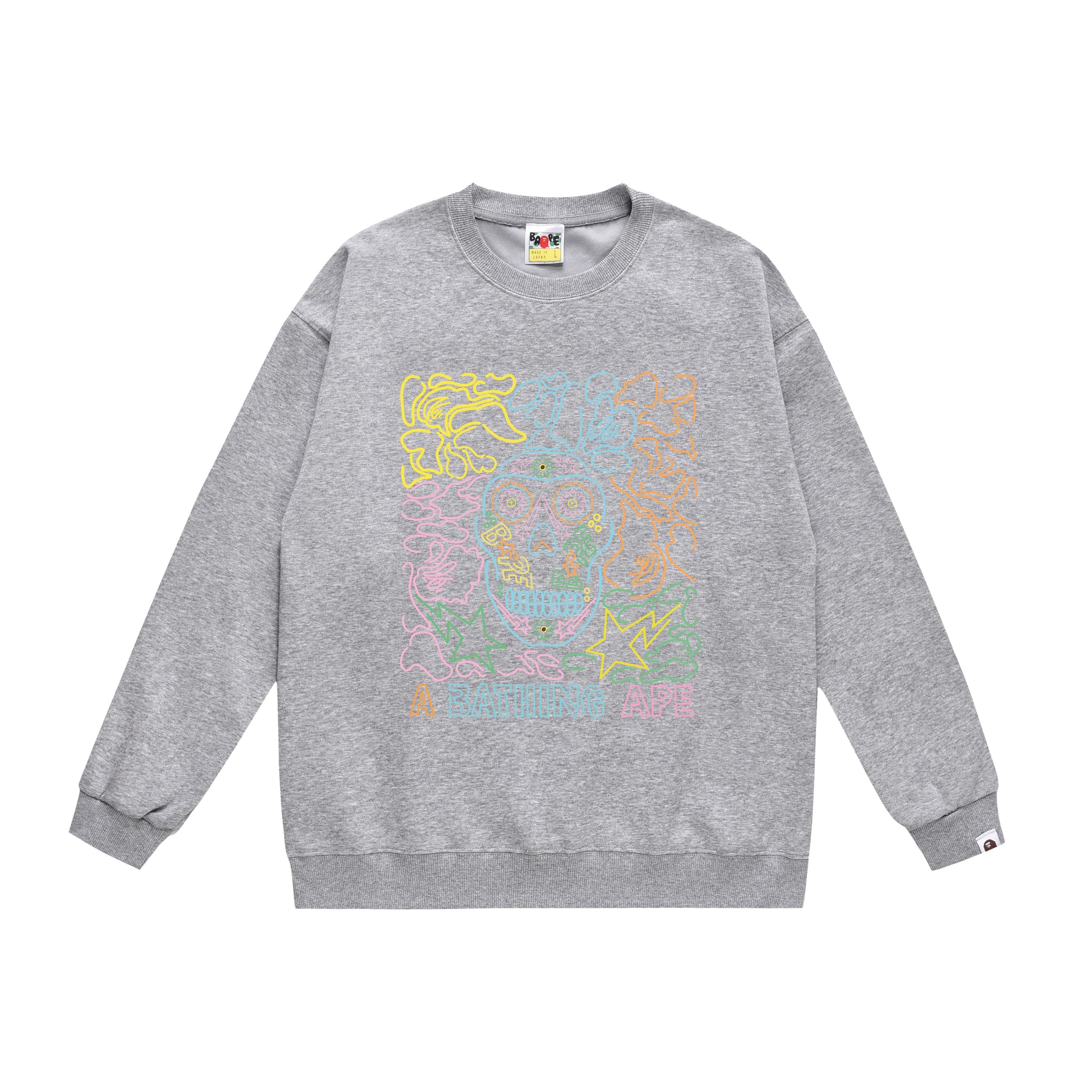 A Bathing Ape Skeleton Print Hoodie Grey