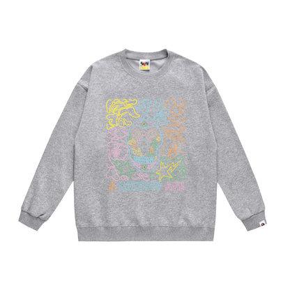 A Bathing Ape Skeleton Print Hoodie Grey