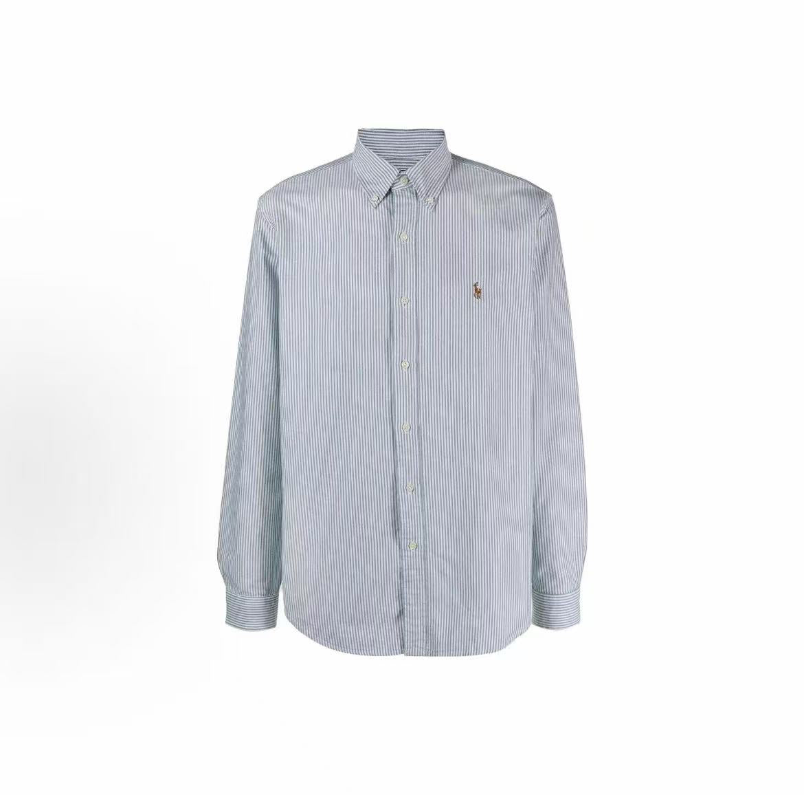 Ralph Lauren Stripes Printed Full-Print Buttoned Shirt for Men - Blue