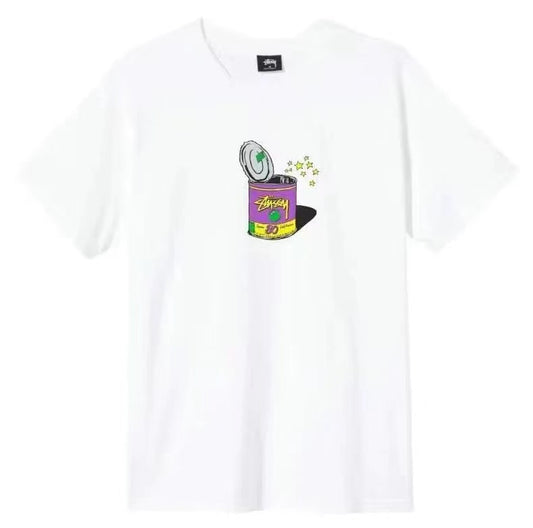 STUSSY CAN PRINT TEE WHITE