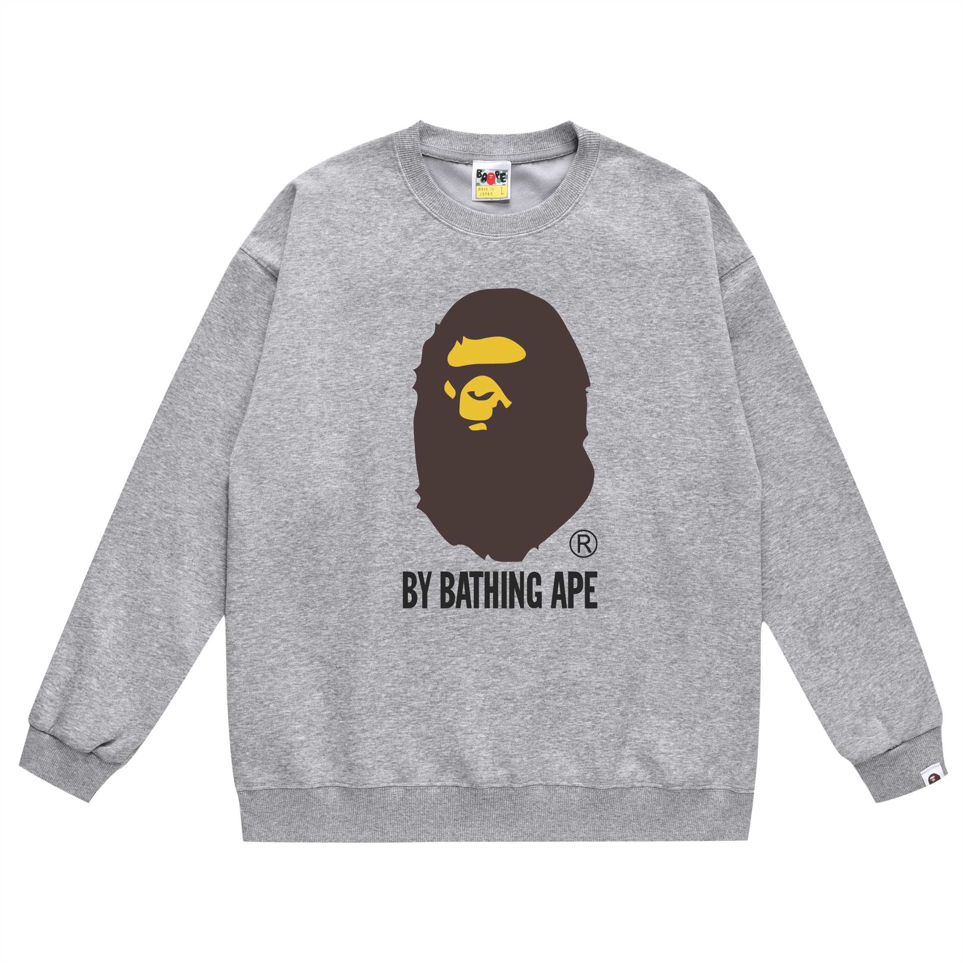 A Bathing Ape Big Logo Print Hoodie Grey