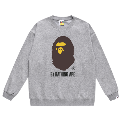 A Bathing Ape Big Logo Print Hoodie Grey