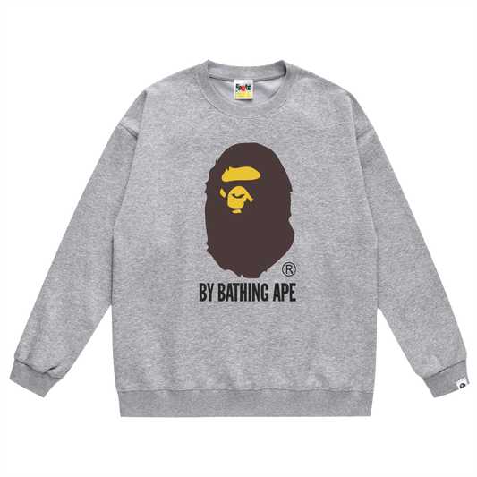 A Bathing Ape Big Logo Print Hoodie Grey