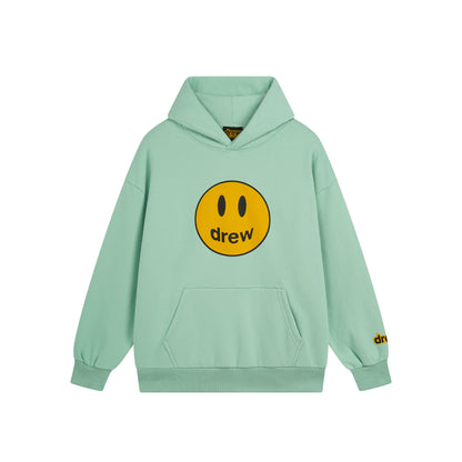 Drew House Smiley Face Series Mascot Navy Smiley Face Hooded Fleece Sweatshirt Winter Unisex Navy Blue