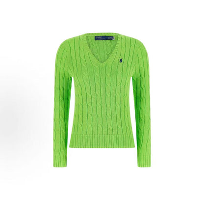 Ralph Lauren SS26 Striped Knotted Solid Color Small Quilted Embroidery Knit Shirt Standard Fit Women's Style
