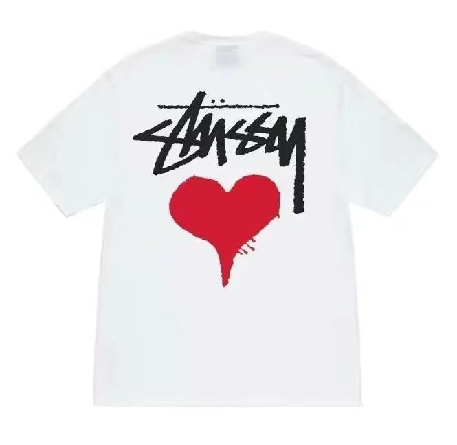 STUSSY HEARTS LOGO TEE WHITE