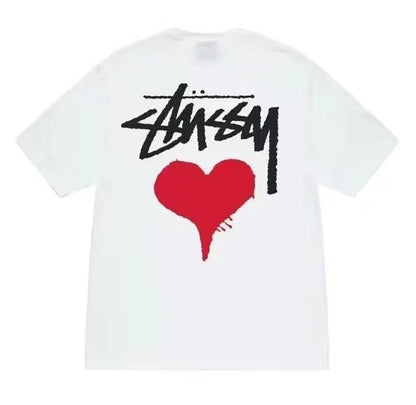 STUSSY HEARTS LOGO TEE WHITE