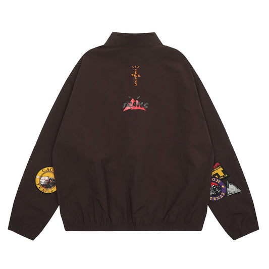 Travis Scott Logo Print Hoodie Coffee
