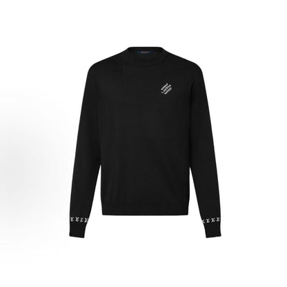 LOUIS VUITTON Solid-color Round-neck Long-sleeved Shirt for Men - Black