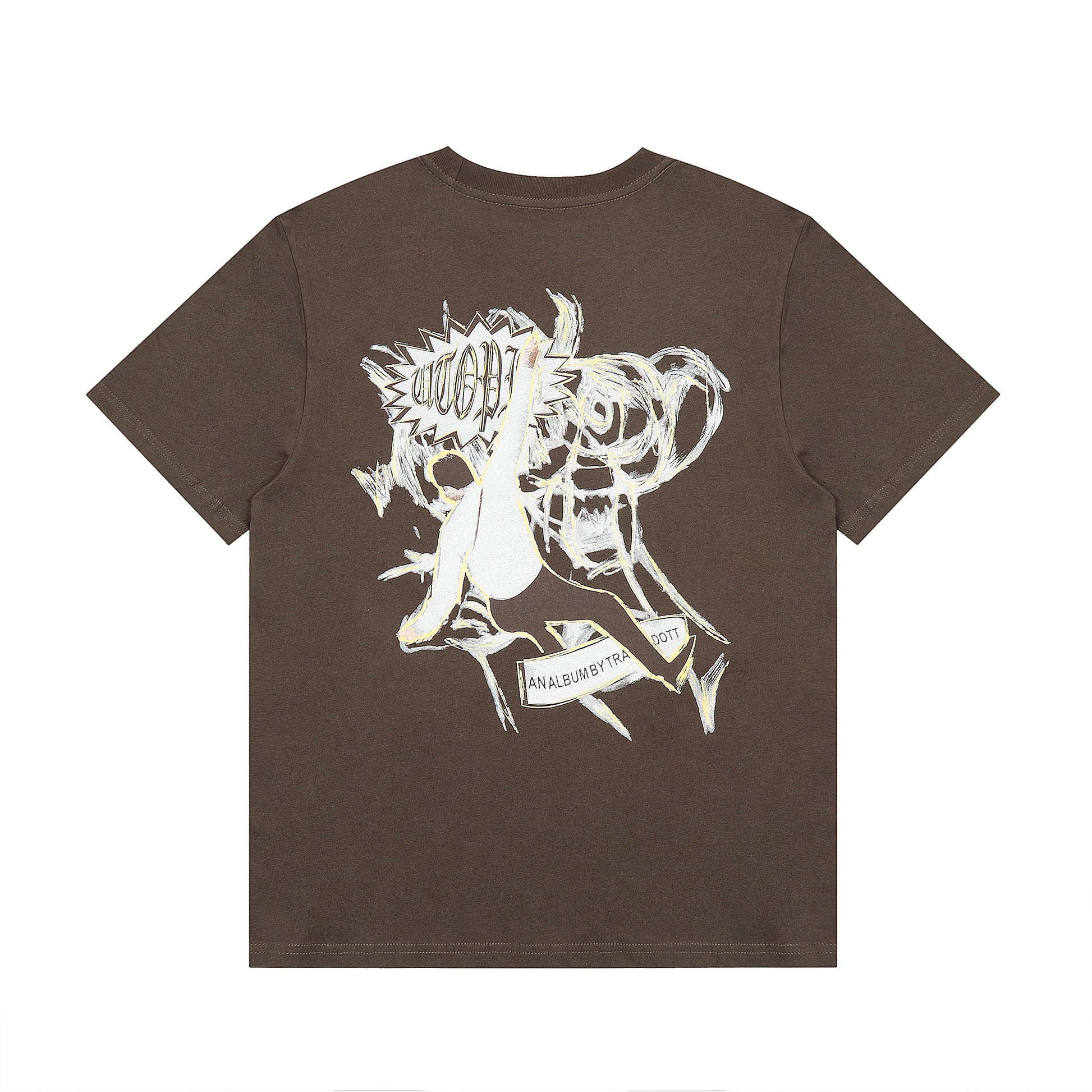 Travis Scott Graffiti Expert Print T shirt Coffee