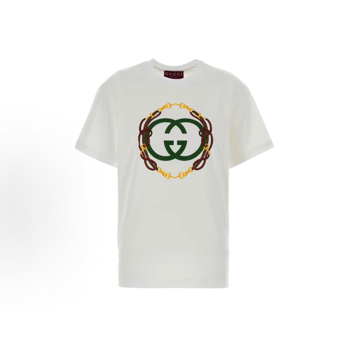GUCCI: Early Spring Resort Women's Ready-to-Wear Collection - Round-neck Embroidered Print Cotton Knit T-Shirt - Women's Style - SS26