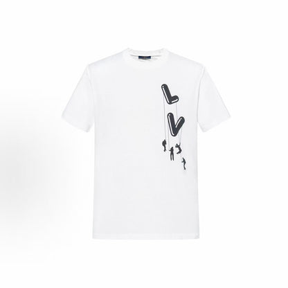 LOUIS VUITTON Paratrooper Print Round-neck Pullover Short-Sleeve T-Shirt for Men - White