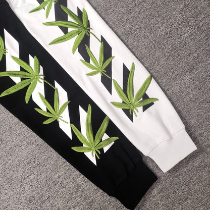 Off-White bamboo arrow print hooded sweater black