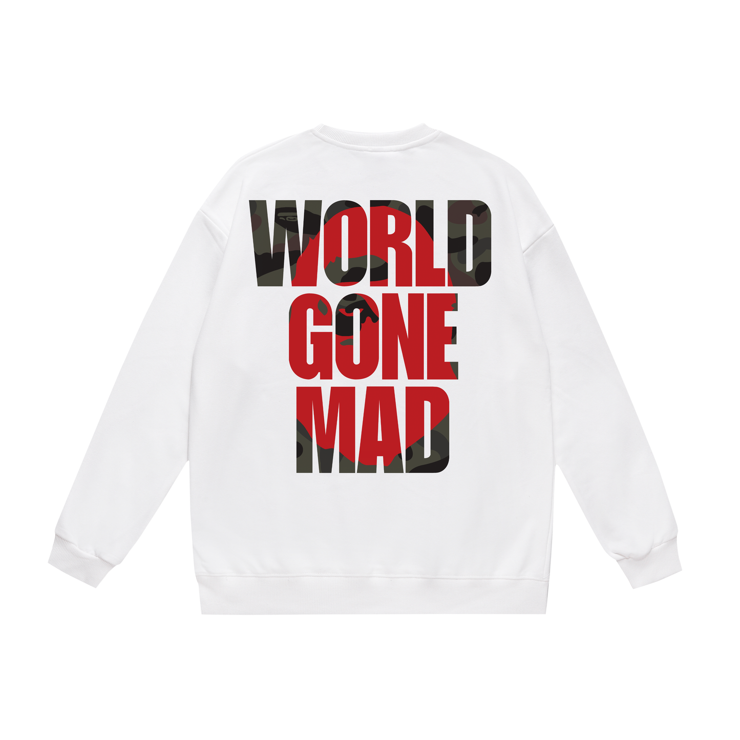 A Bathing Ape World Gone Mad Print Hoodie White
