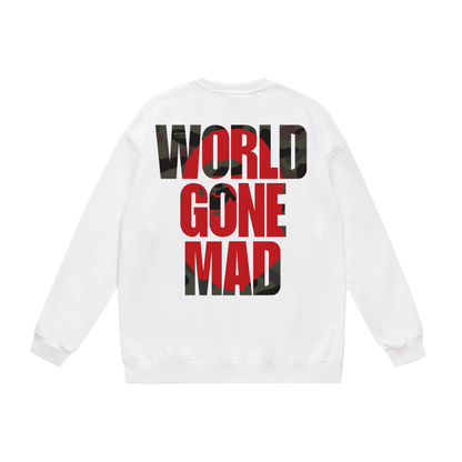 A Bathing Ape World Gone Mad Print Hoodie White