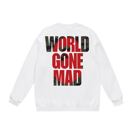A Bathing Ape World Gone Mad Print Hoodie White