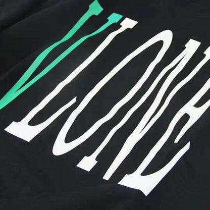 VLONE Logo Print Hoodie Black/Green