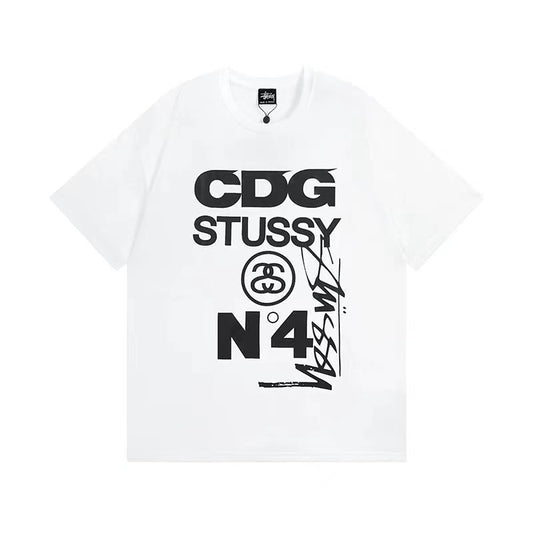 STUSSY ×CDG LOGO PRINT TEE WHITE