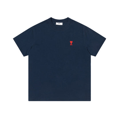 AMI Small Logo Tee Navy