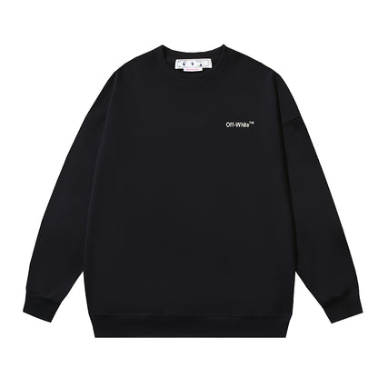 OFF WHITE MOON ARROW CREW NECK HOODIE BLACK