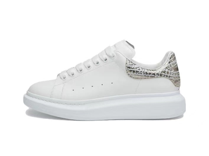Alexander Mcqueen Men's Oversized Sneaker in White/silver