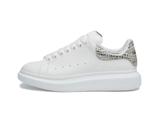 Alexander Mcqueen Men's Oversized Sneaker in White/silver
